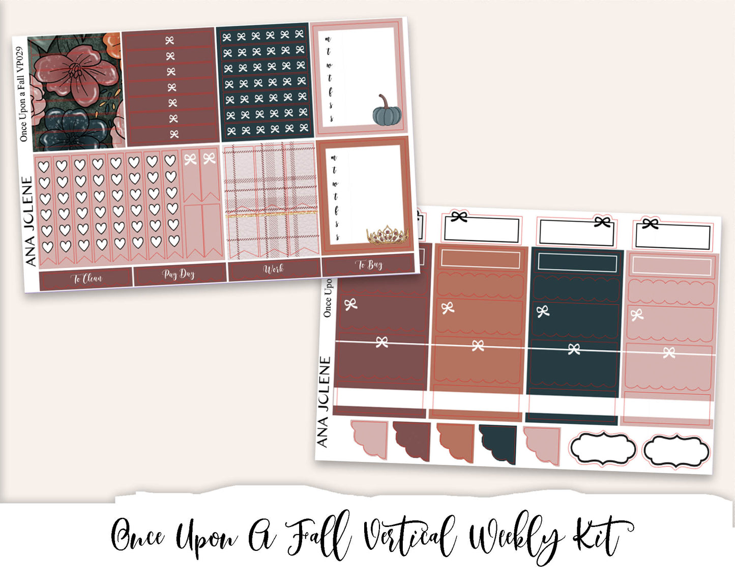 ONCE UPON A FALL Planner Sticker Kit (Vertical Weekly)
