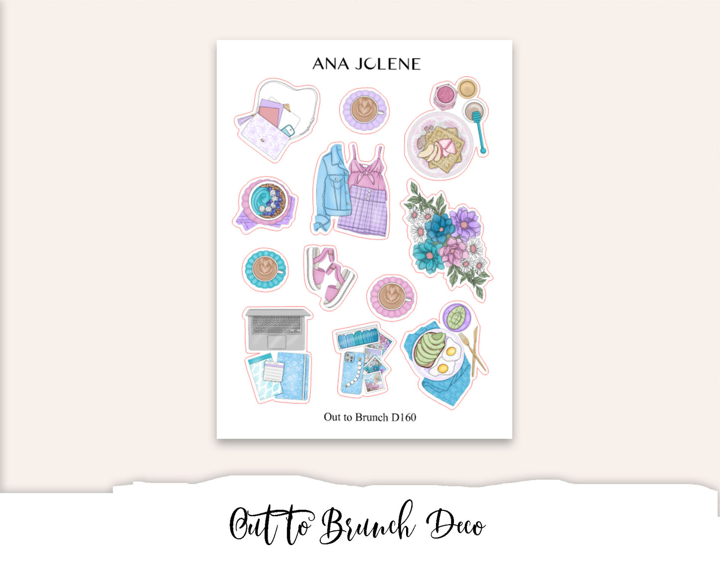 OUT TO BRUNCH Hobonichi Weeks Planner Sticker Kit
