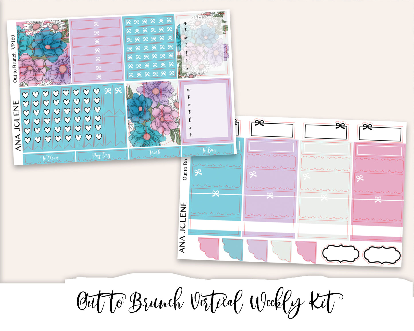 OUT TO BRUNCH Planner Sticker Kit (Vertical Weekly)