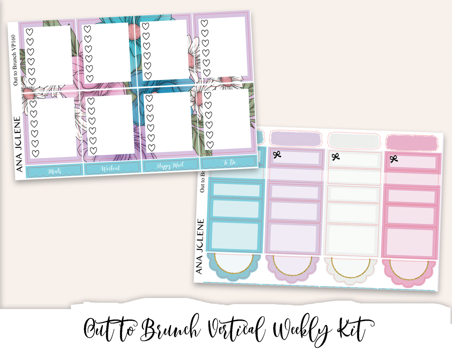OUT TO BRUNCH Planner Sticker Kit (Vertical Weekly)