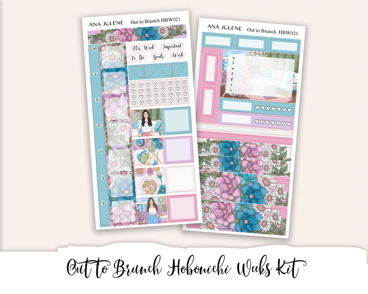 OUT TO BRUNCH Hobonichi Weeks Planner Sticker Kit