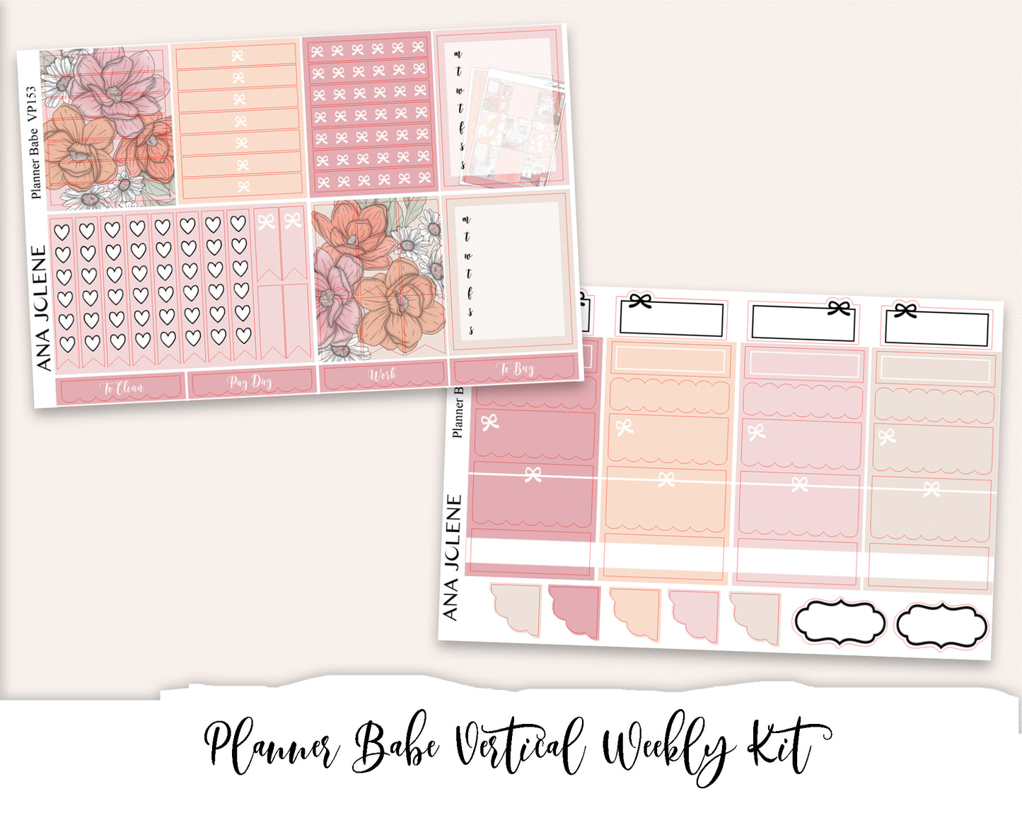 PLANNER BABE Planner Sticker Kit (Vertical Weekly)