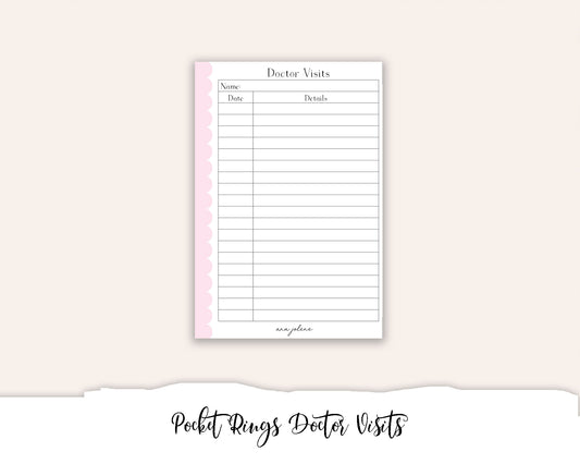 Pocket Rings Doctor Visits Printable