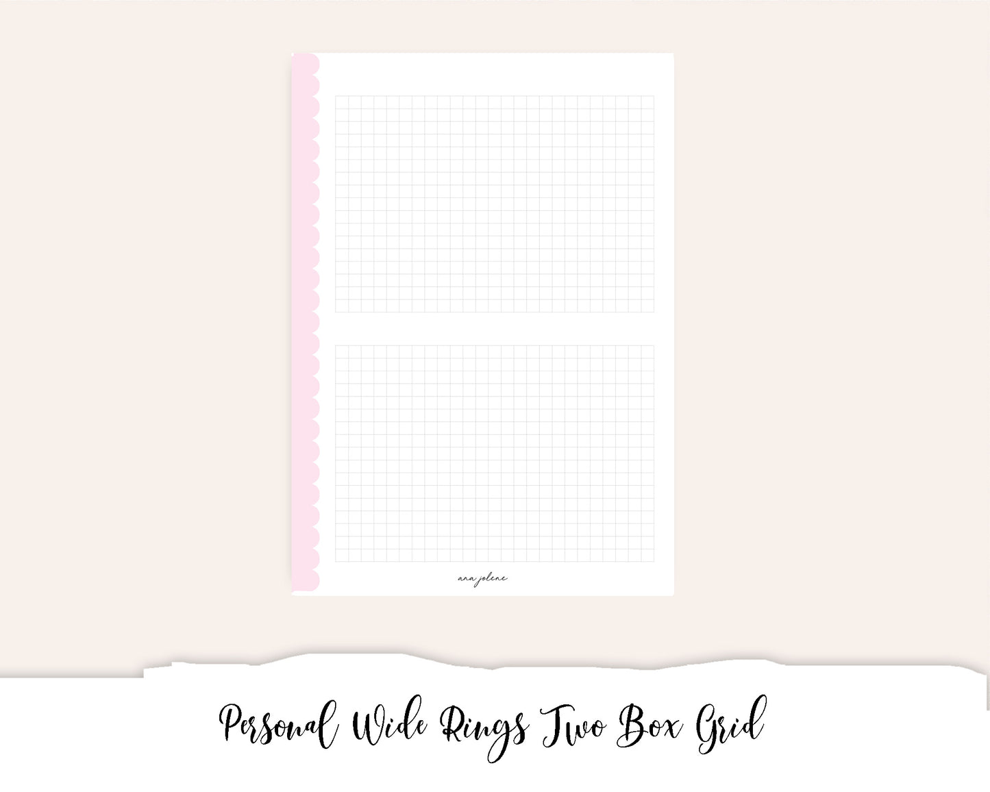 Personal Wide Rings Two Box Grid Printable