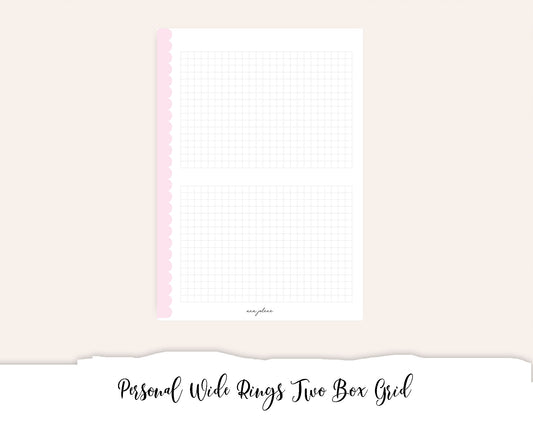 Personal Wide Rings Two Box Grid Printable
