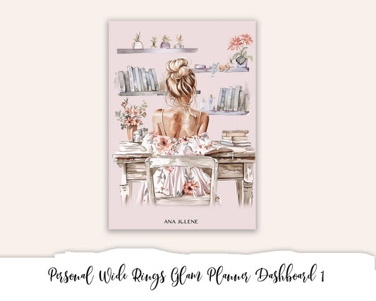 Personal Wide Rings Glam Planner Dashboard Printable 1