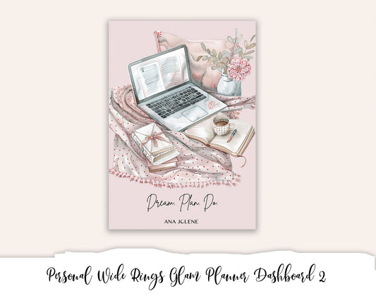 Personal Wide Rings Glam Planner Dashboard Printable 2