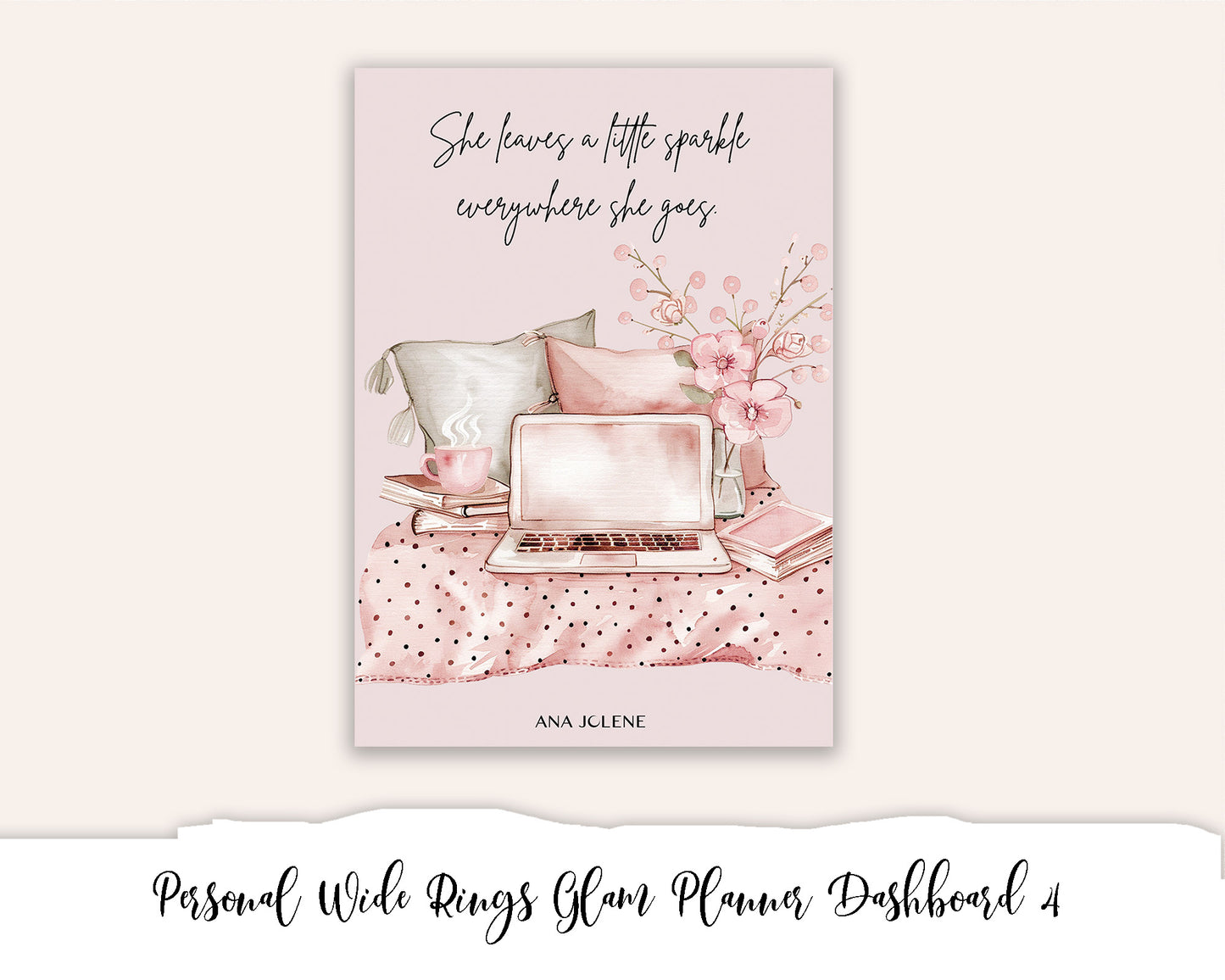 Personal Wide Rings Glam Planner Dashboard Printable 4