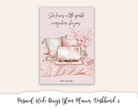 Personal Wide Rings Glam Planner Dashboard Printable 4