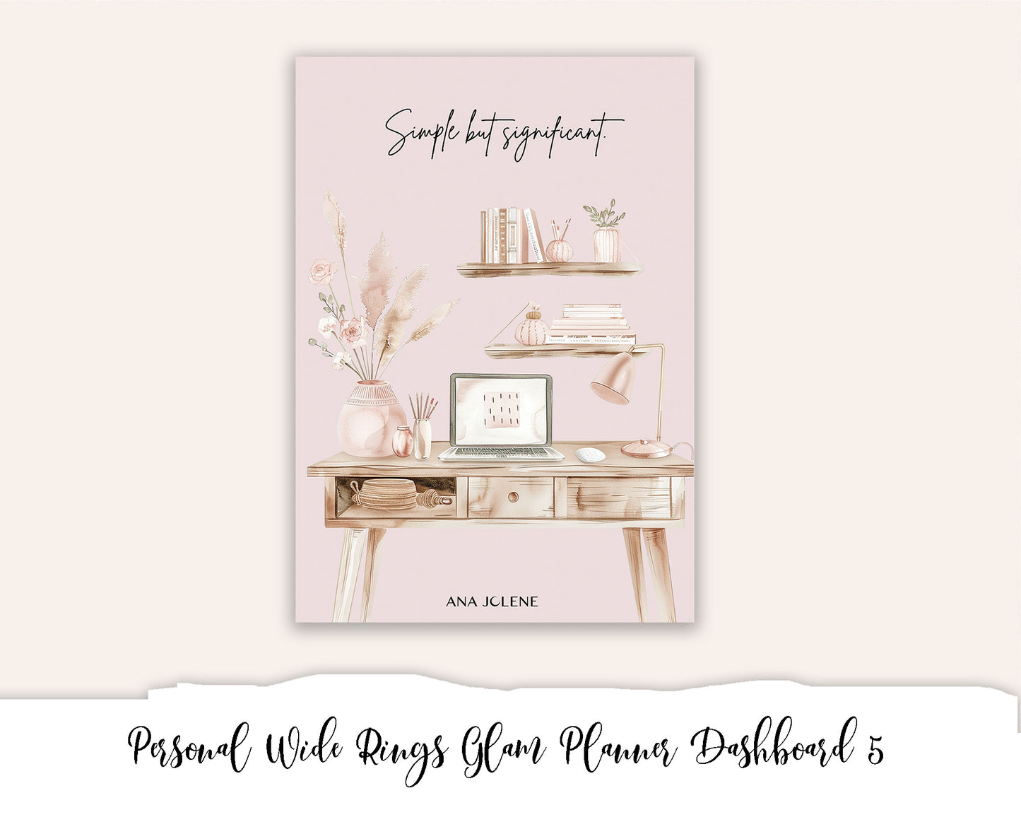 Personal Wide Rings Glam Planner Dashboard Printable 5