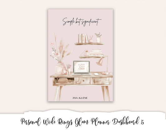Personal Wide Rings Glam Planner Dashboard Printable 5