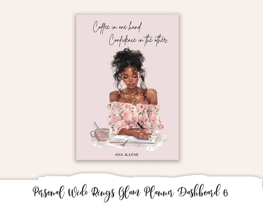 Personal Wide Rings Glam Planner Dashboard Printable 6