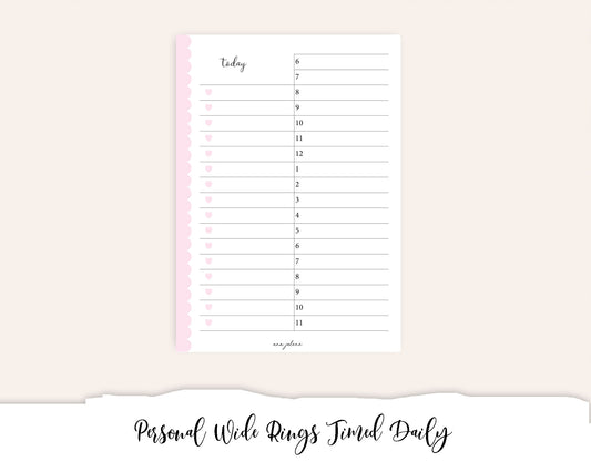 Personal Wide Rings Timed Daily Printable