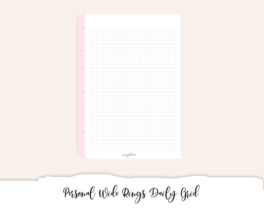 Personal Wide Rings Daily Grid Notes Printable