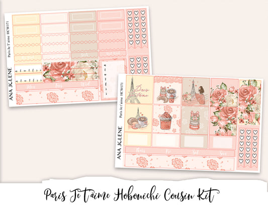 PARIS JE T'AIME Hobonichi Cousin Weekly Planner Sticker Kit