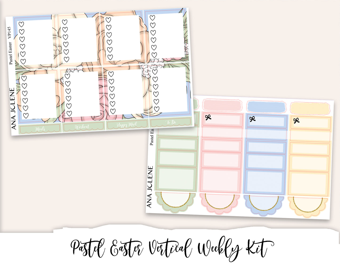 PASTEL EASTER Planner Sticker Kit (Vertical Weekly)