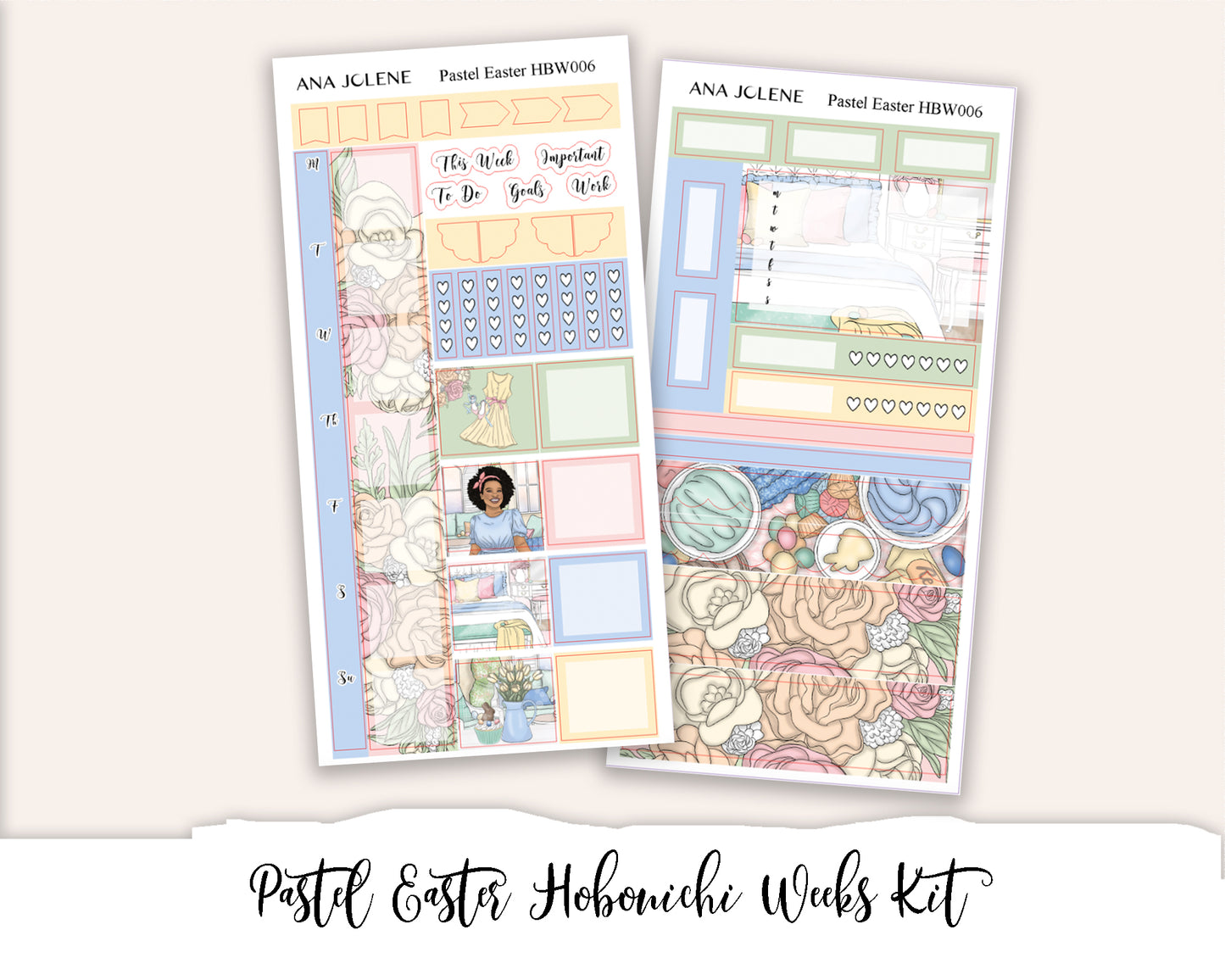 PASTEL EASTER Hobonichi Weeks Planner Sticker Kit