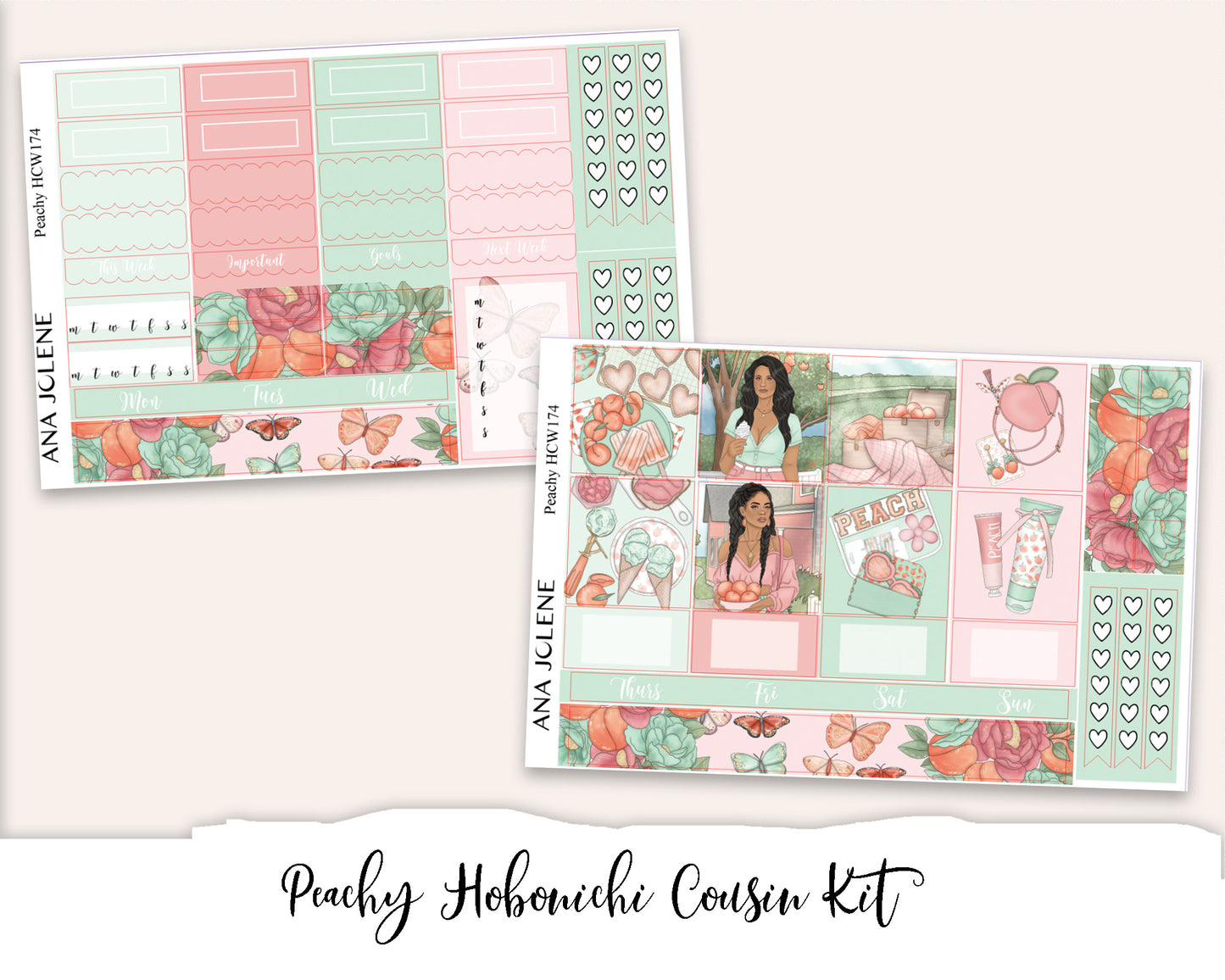 PEACHY Hobonichi Cousin Weekly Planner Sticker Kit