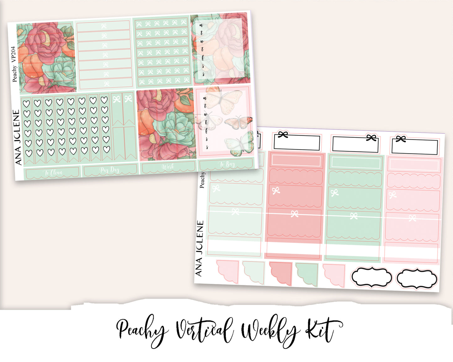PEACHY Planner Sticker Kit (Vertical Weekly)