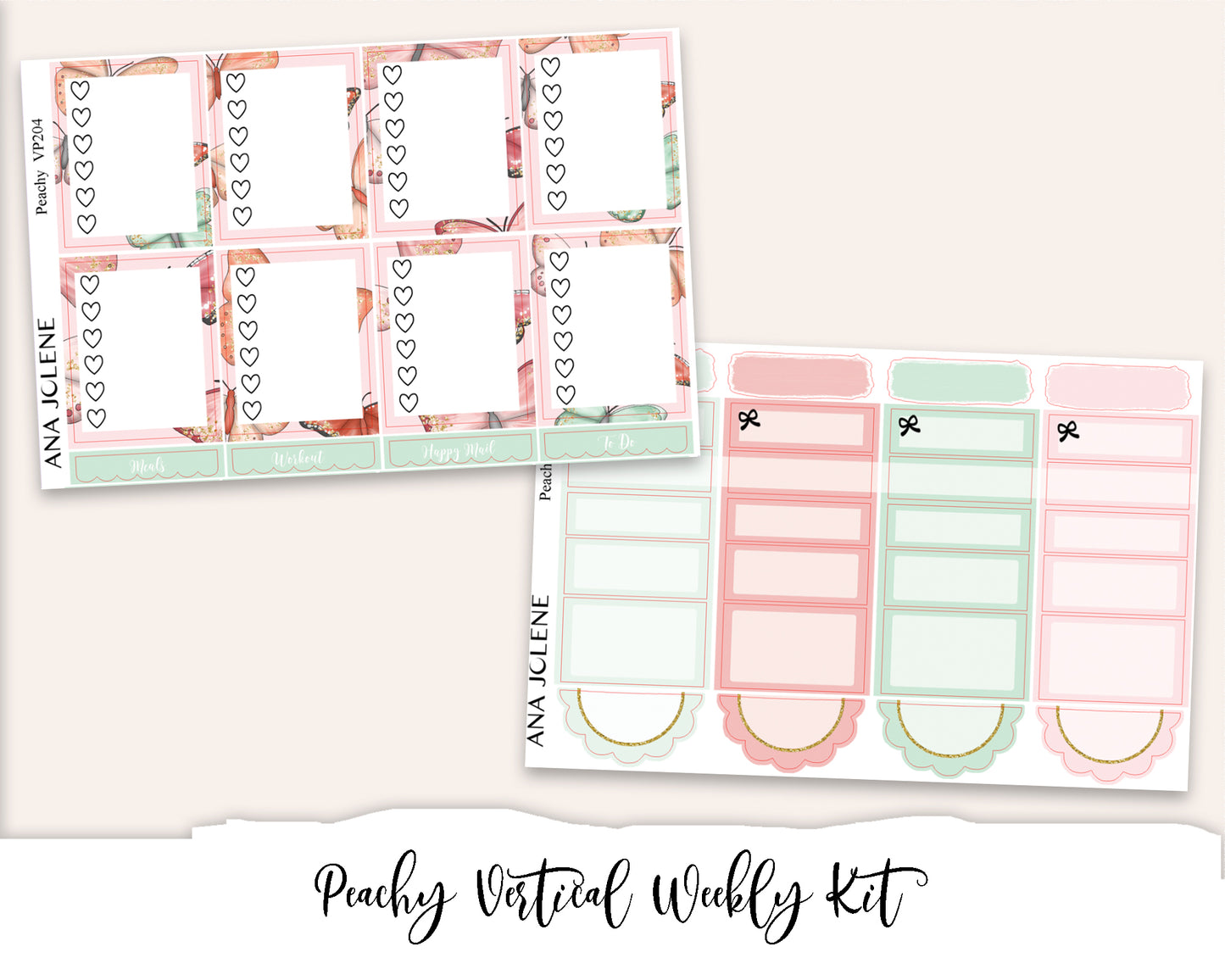 PEACHY Planner Sticker Kit (Vertical Weekly)