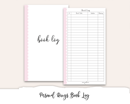 Personal Rings Book Log Printable