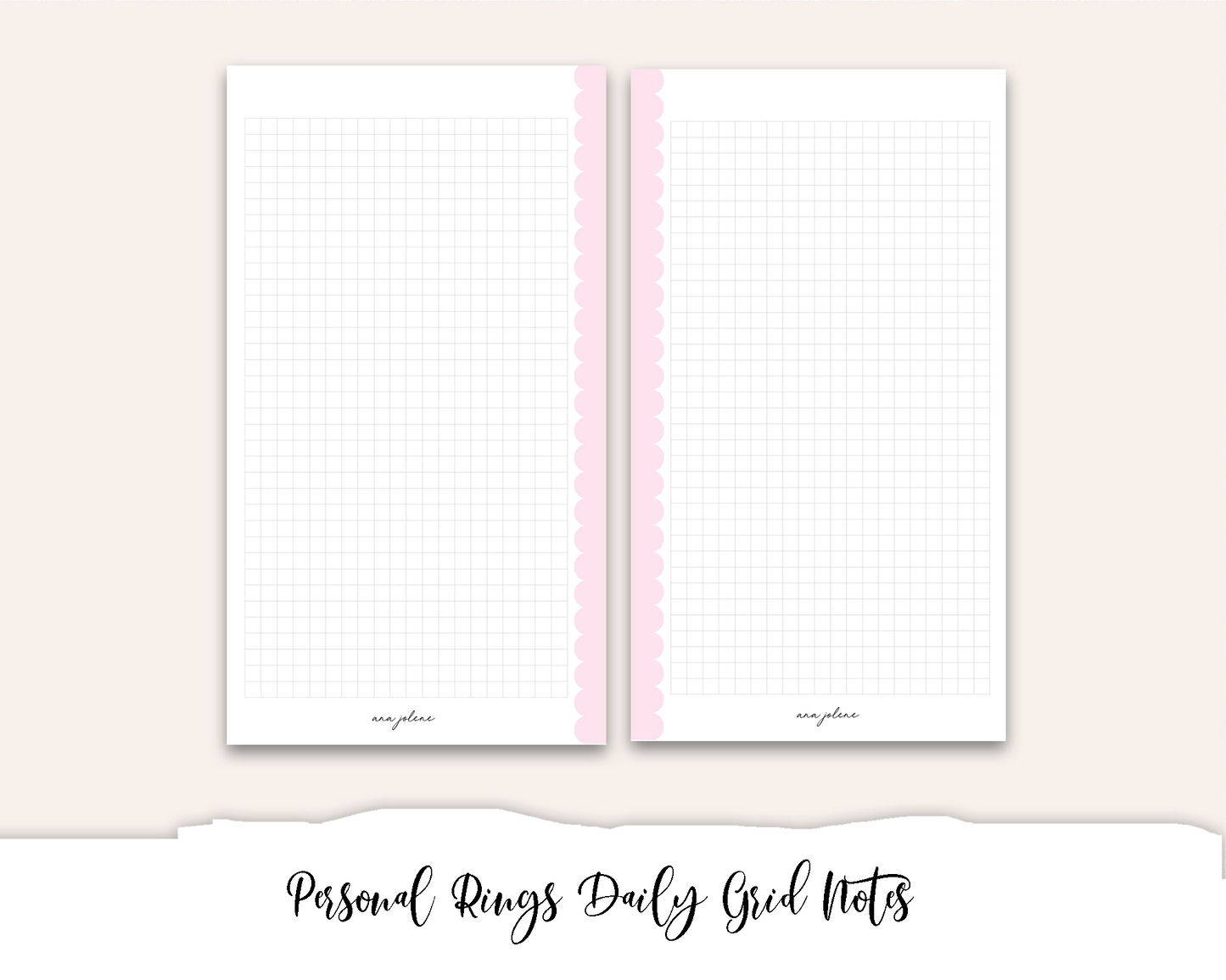 Personal Rings Daily Grid Notes Printable