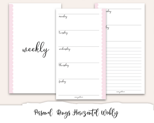 Personal Rings Horizontal Weekly Printable