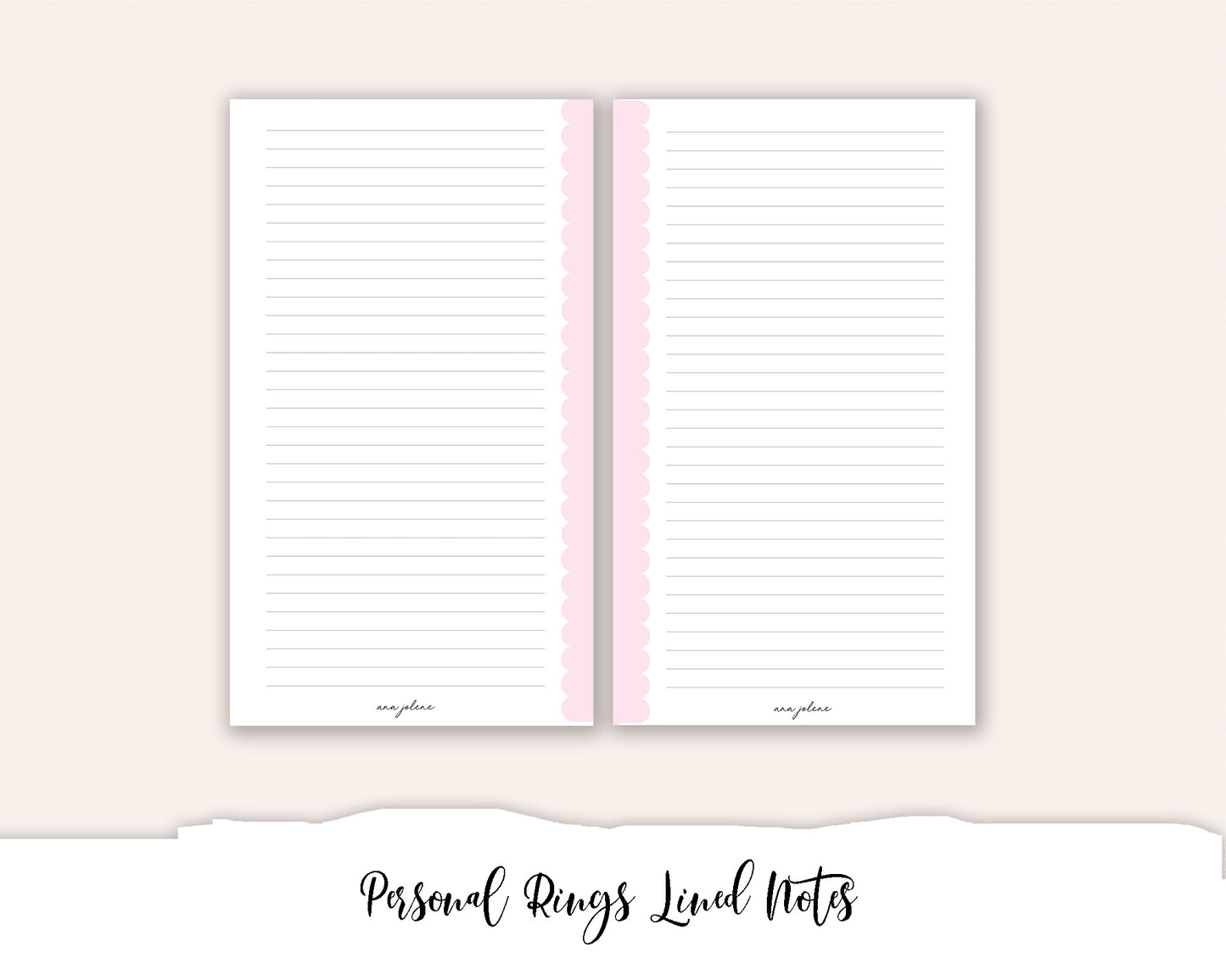 Personal Rings Lined Notes Printable