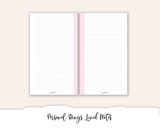 Personal Rings Lined Notes Printable