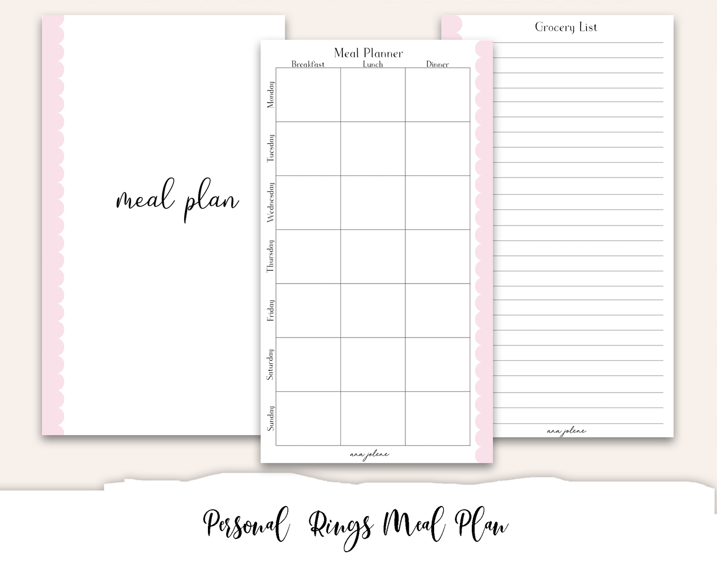 Personal Rings Meal Plan Printable