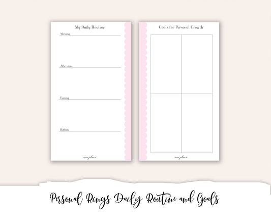 Personal Rings Daily Routine and Goals Printable