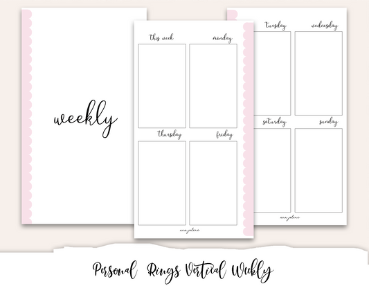 Personal Rings Vertical Weekly Printable