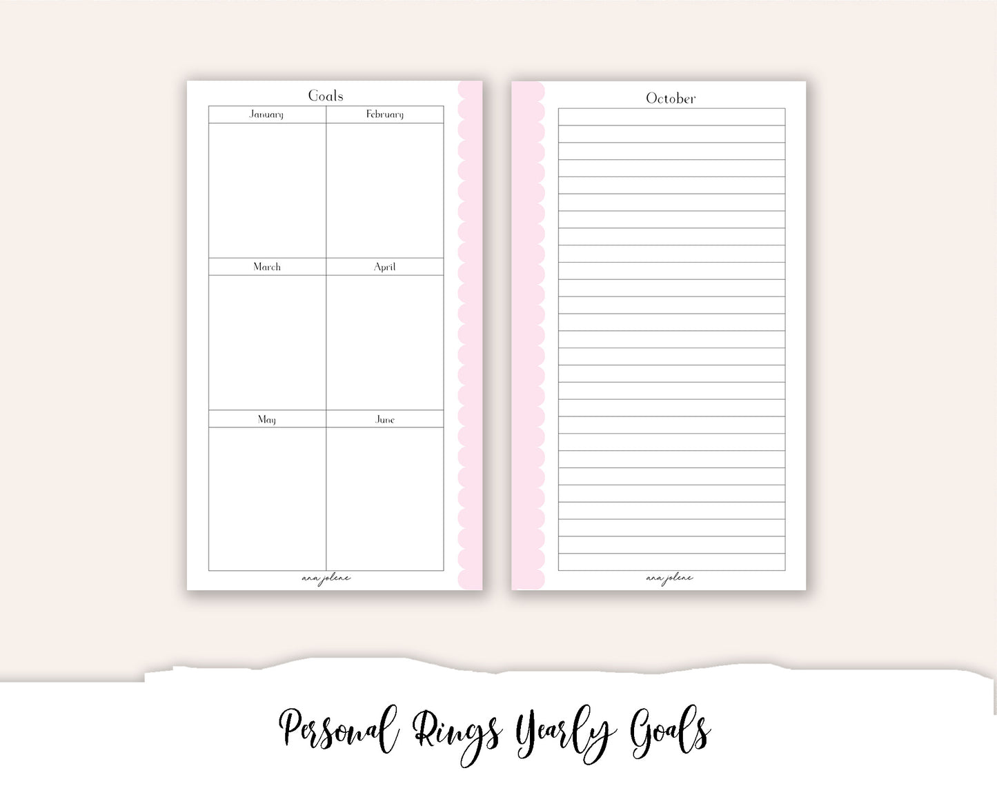 Personal Rings Yearly Goals Printable