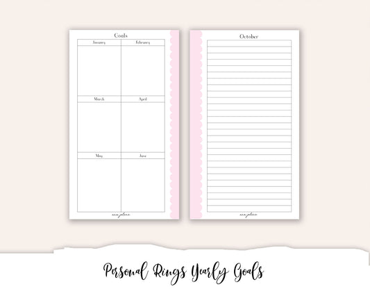 Personal Rings Yearly Goals Printable