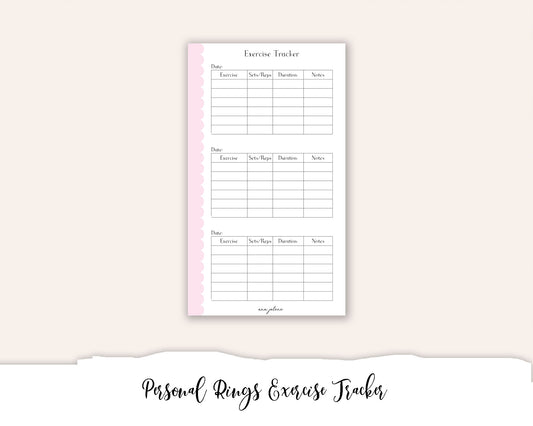 Personal Rings Exercise Tracker Printable