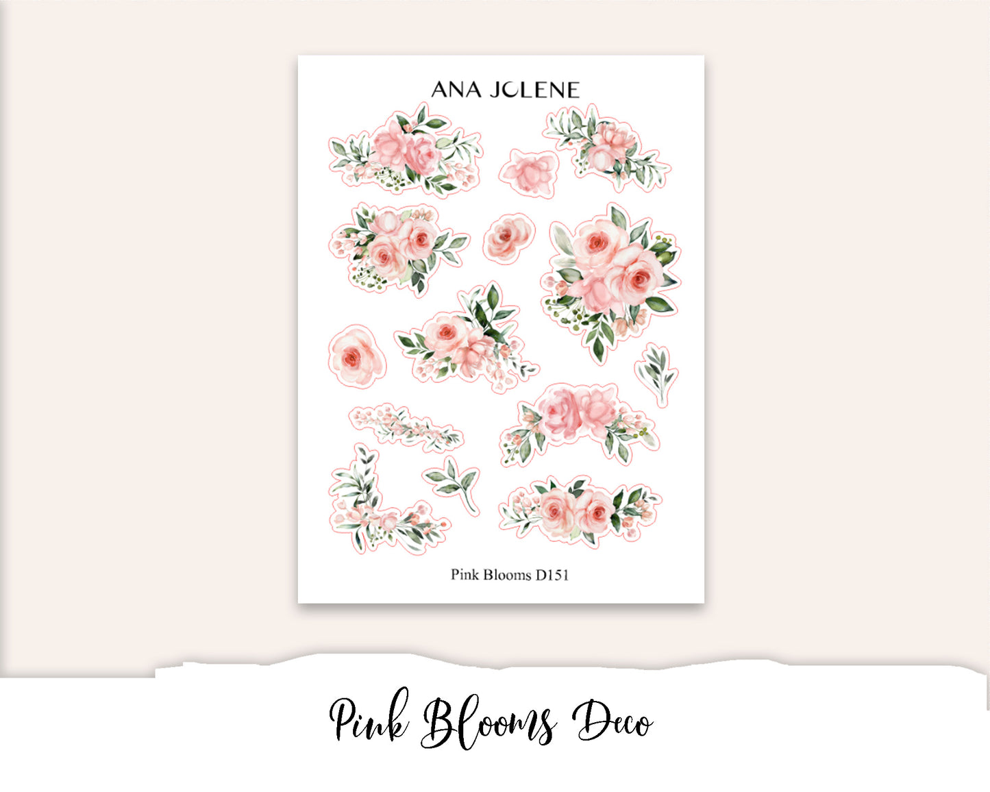 PINK BLOOMS Planner Sticker Kit (Vertical Weekly)