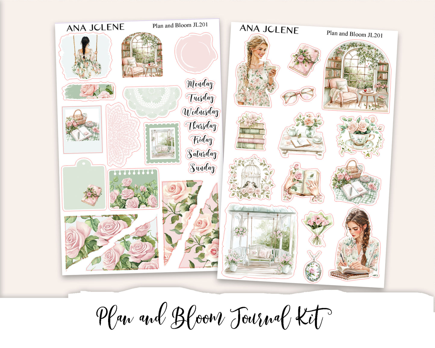 PLAN AND BLOOM Planner Sticker Kit (Vertical Weekly)