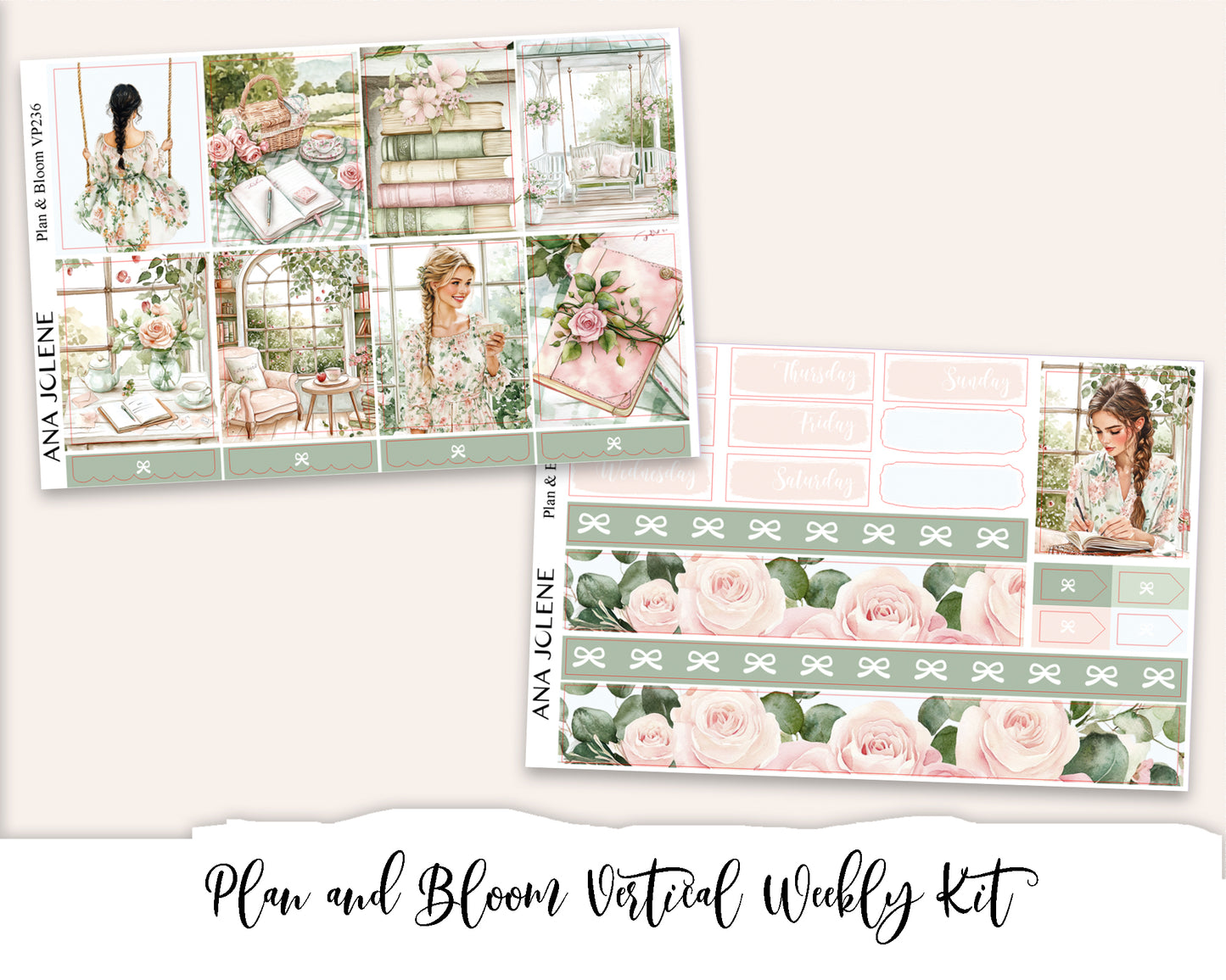 PLAN AND BLOOM Planner Sticker Kit (Vertical Weekly)