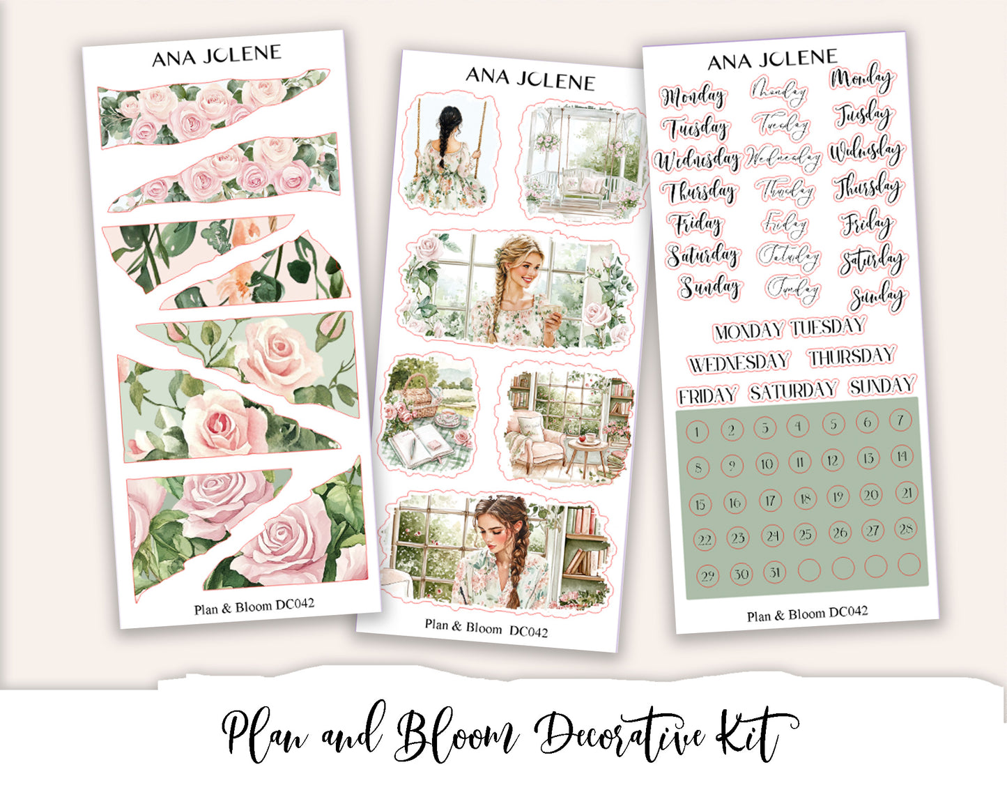 PLAN AND BLOOM  Decorative Planner Sticker Kit