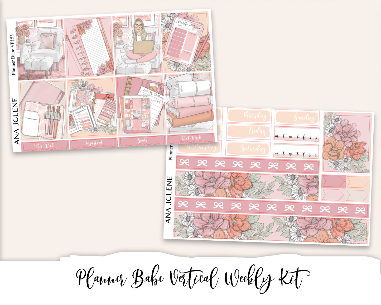 PLANNER BABE Planner Sticker Kit (Vertical Weekly)
