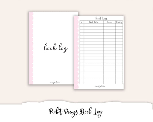 Pocket Rings Book Log Printable