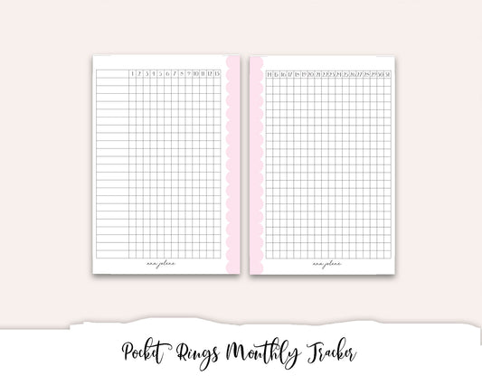 Pocket Rings Monthly Tracker Printable