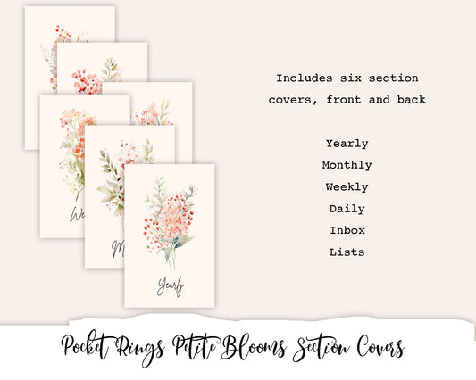 Pocket Rings Petite Blooms Section Covers Printable