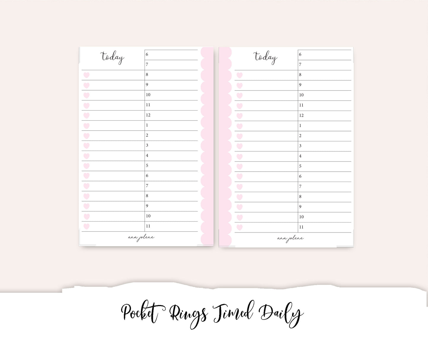 Pocket Rings Timed Daily Printable