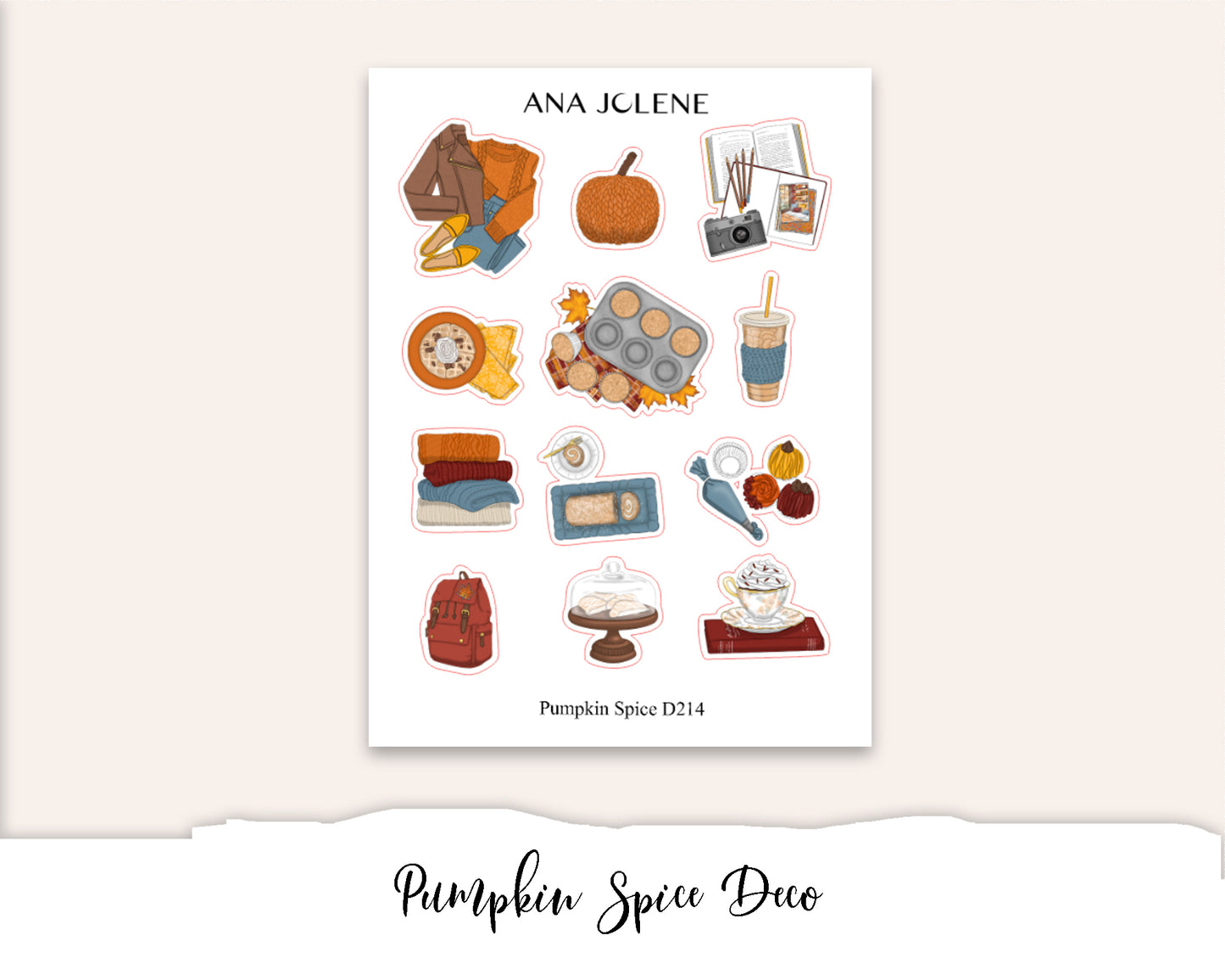 PUMPKIN SPICE Planner Sticker Kit (Vertical Weekly)