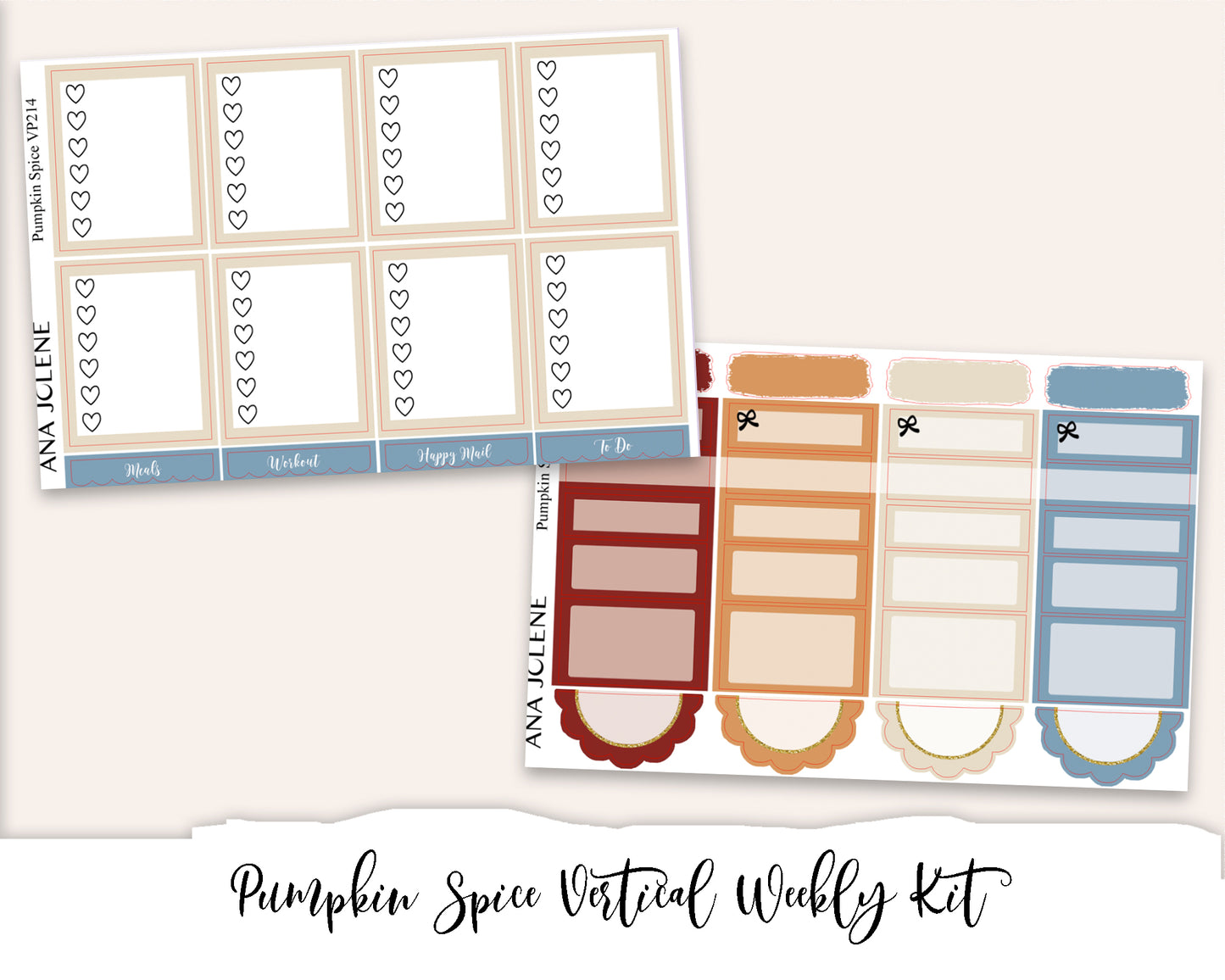 PUMPKIN SPICE Planner Sticker Kit (Vertical Weekly)