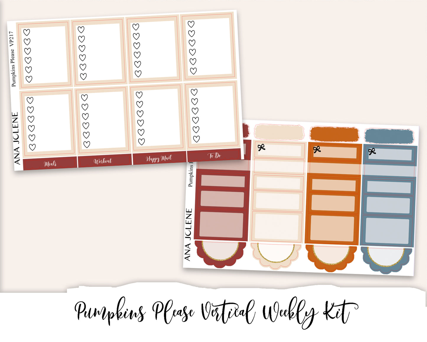 PUMPKINS PLEASE Planner Sticker Kit (Vertical Weekly)