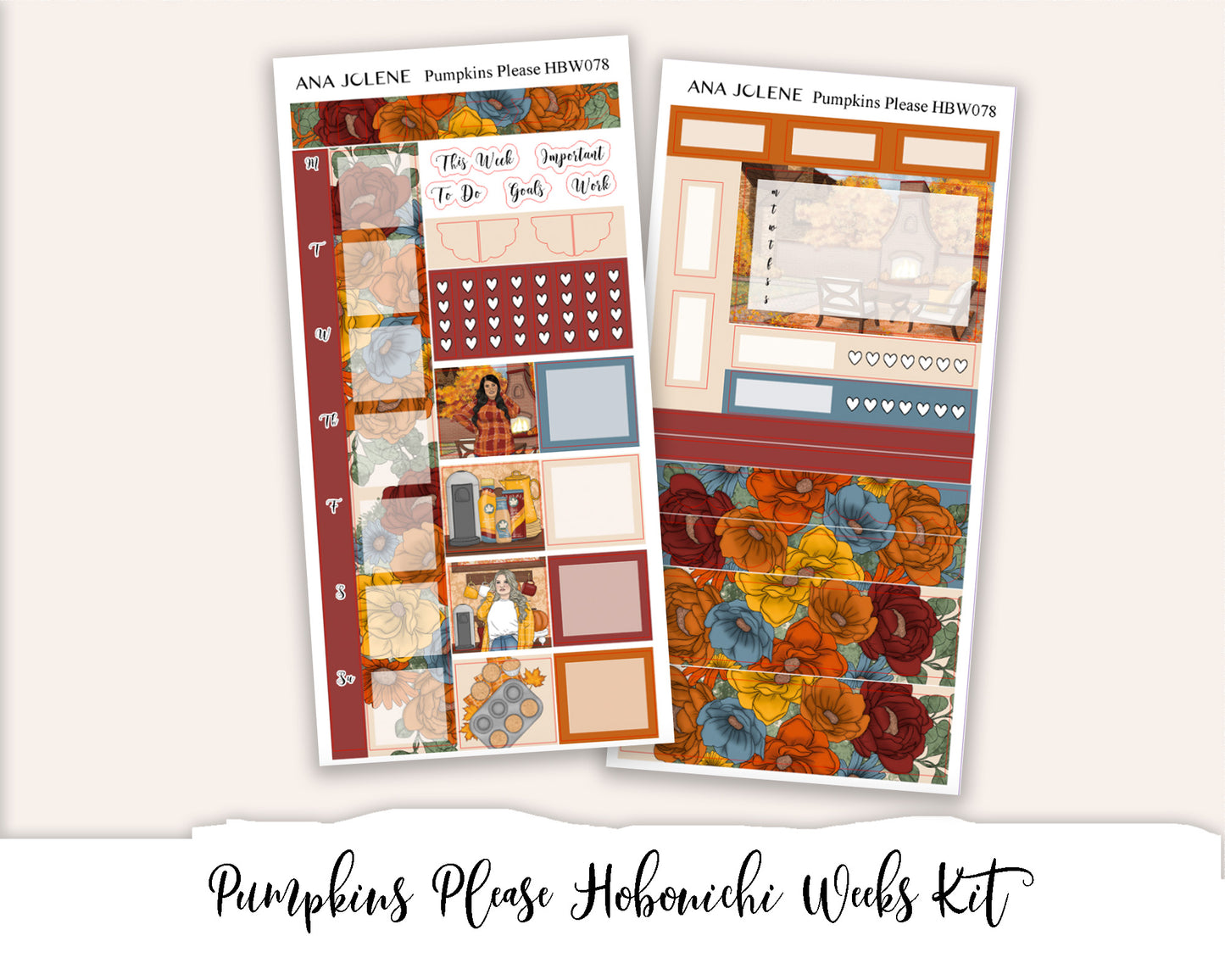 PUMPKINS PLEASE Hobonichi Weeks Planner Sticker Kit