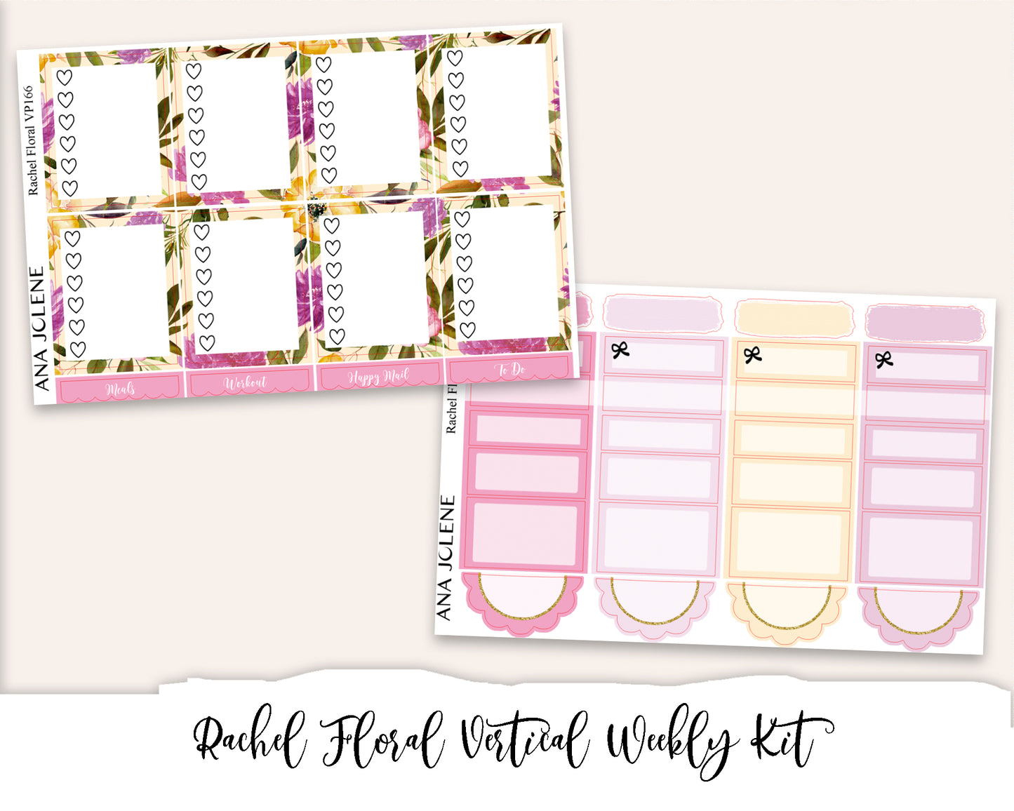 RACHEL FLORAL Planner Sticker Kit (Vertical Weekly)