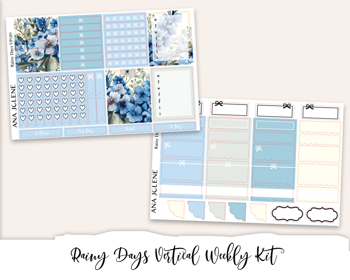 RAINY DAYS Planner Sticker Kit (Vertical Weekly)